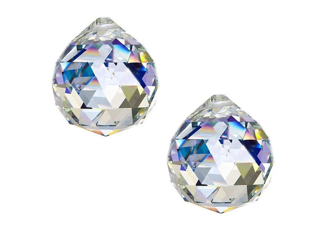 Nova Line pacote de 2 Prismas de Cristal de Vidro Grande Transparente 50mm para Fazer Arco íris