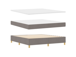 Conjunto 1 Cama Box Vidaxl Castanho-acinzentado Poliéster (200 X 180 Cm)
