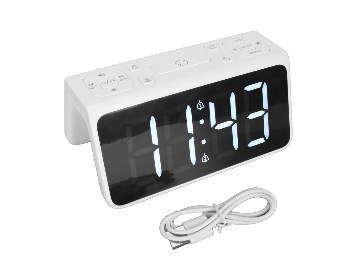 Relógio de Mesa LAXISCREED com Alarme e Alto falante Bluetooth