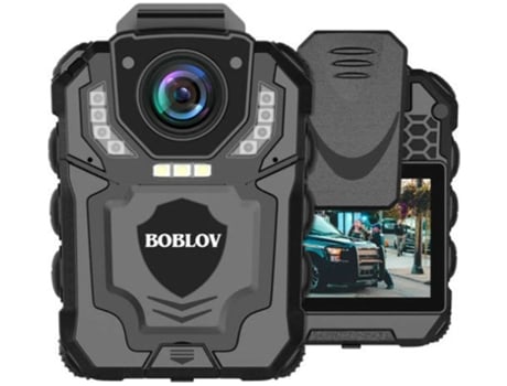 Câmera corporal Boblov T5 1296p com gravação de áudio e visão noturna, câmera corporal vestível Bestvite Police (preta)