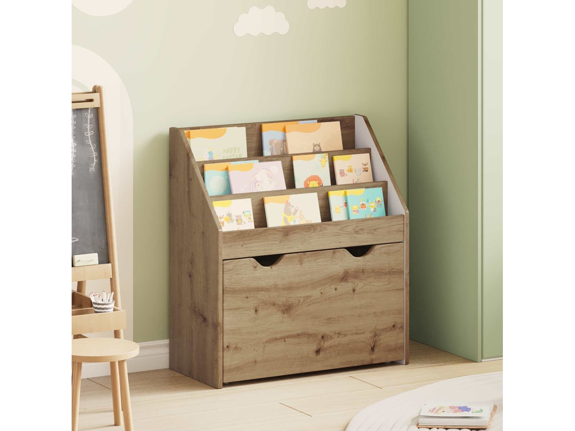Vidaxl Estante Infantil Carvalho Artesanal 60 X 29,5 X 69 Cm