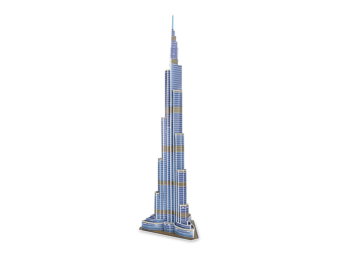 Quebra-cabeça 3d De Papelão Do Burj Khalifa, Dubai, 71 Peças, 16x14x51 Cm