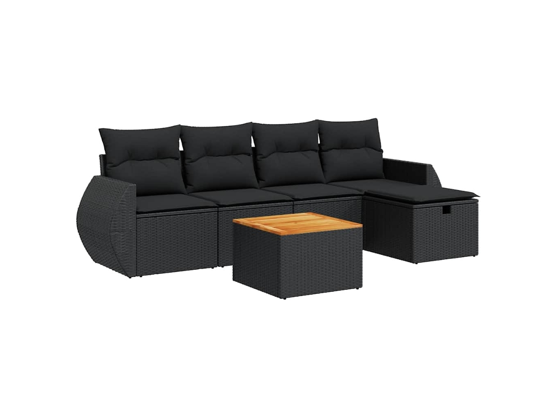Garden Sofa Set, Garden Sofa Sets Vidaxl Preto Rattan / Vime (n/a)