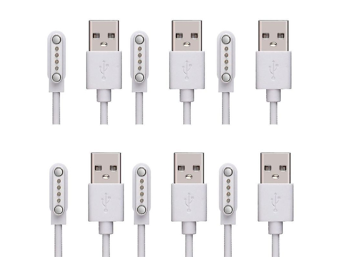 2026 2 Cabos de Carregamento para Relógio Inteligente 4 Pinos com Aderência Magnética Usb Universal
