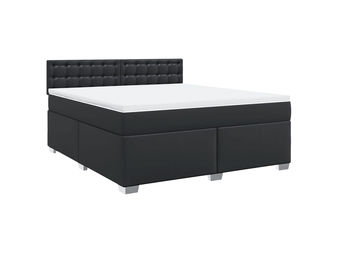 Box Spring Bed, Box Spring Beds Vidaxl Preto Couro Artificial (180 X 200 Cm)