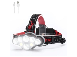 Linterna Frontal Recarregável Ipx5 Led Para Camping Pesca Ciclismo Senderismo Mãos Livres