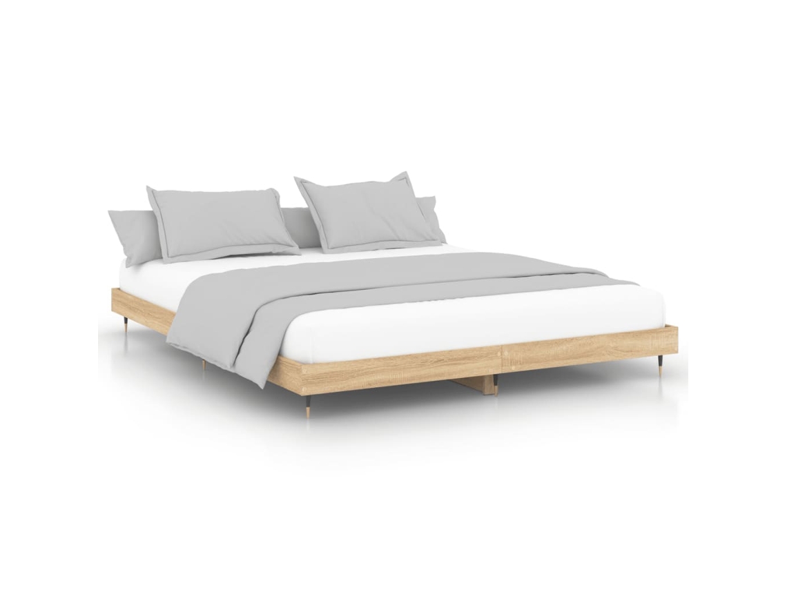 Bed Frame, Bed Frames Vidaxl Marrom Madeira Processada (200 X 200 Cm)