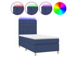 Box Spring Bed, Box Spring Beds Vidaxl Azul Tecido (90 X 190 Cm)