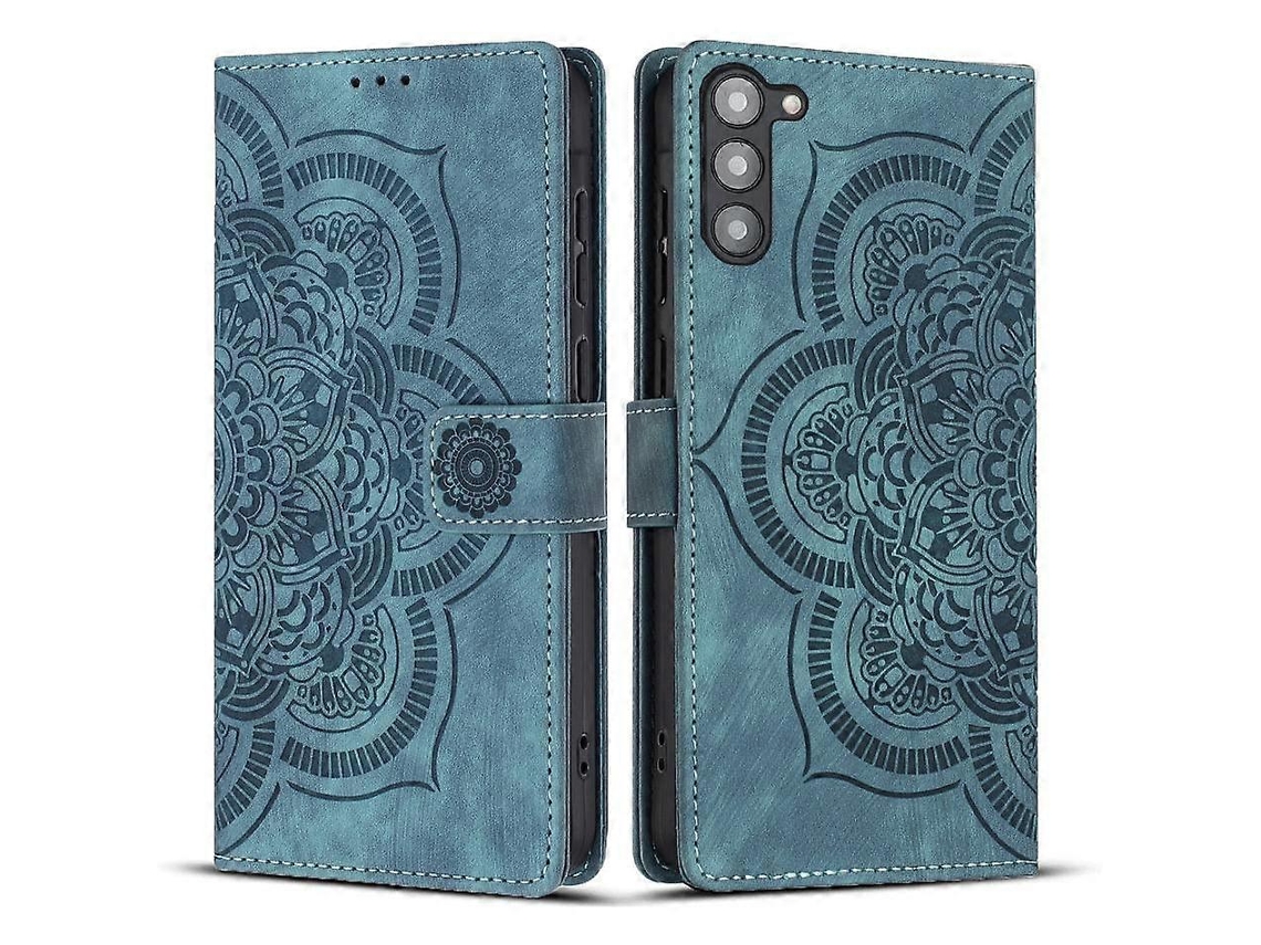 Capa De Celular De Couro Fosco Retrô Com Estampa De Mandala