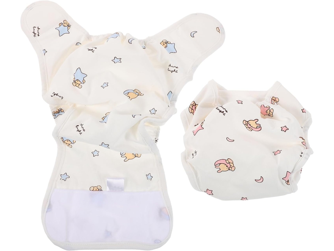 Conjunto de 2 Fraldas Laváveis, Fraldas Reutilizáveis de Algodão Macio, CHABERLU