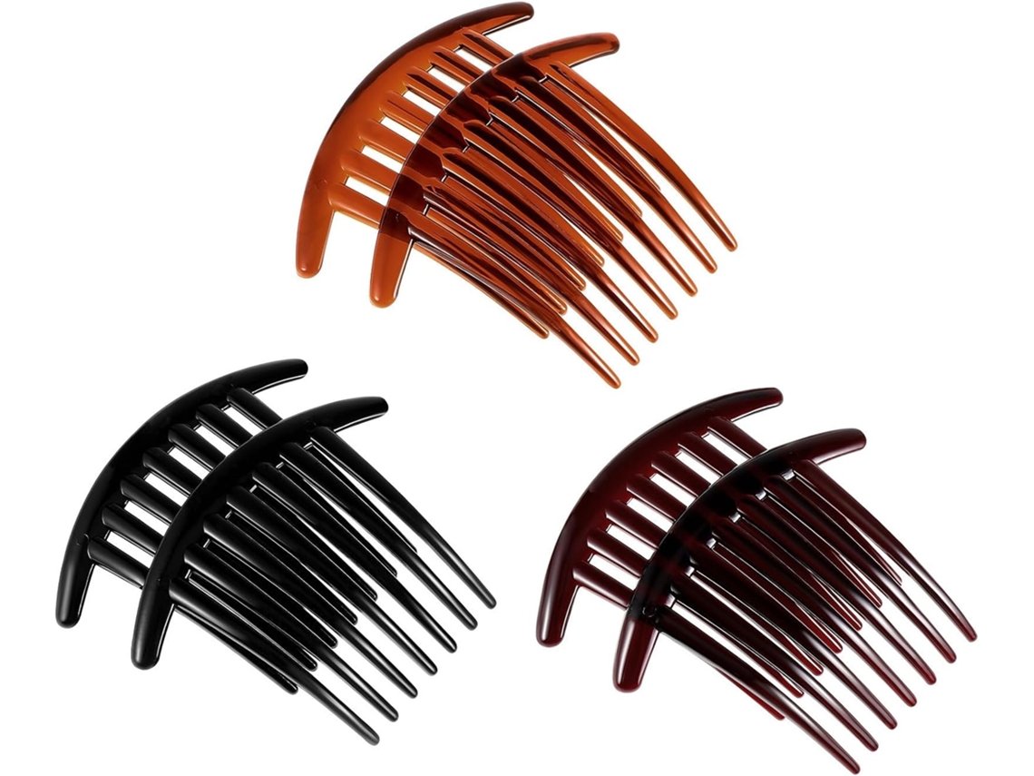 Presilha de cabelo de plástico com 7 dentes, conjunto de 6 peças, acessório para cabelo