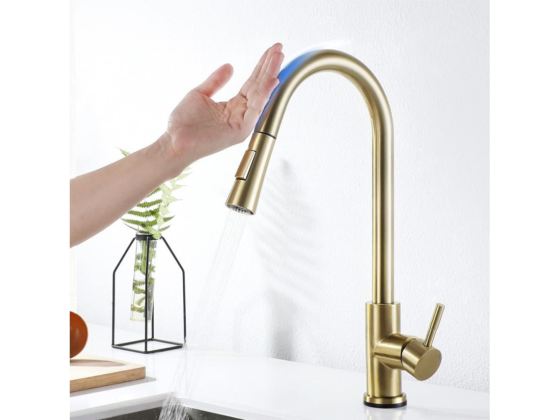 Torneiras De Cozinha Extensíveis De 360° Com Sensor De Toque E Água.