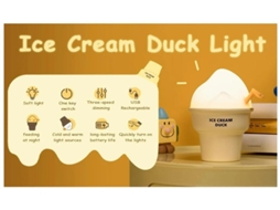 Luz Noturna Infantil Yizhood L55 Sorvete Pato Usb Recarregável Adequado Para Meninas Crianças Presentes S Amarelo