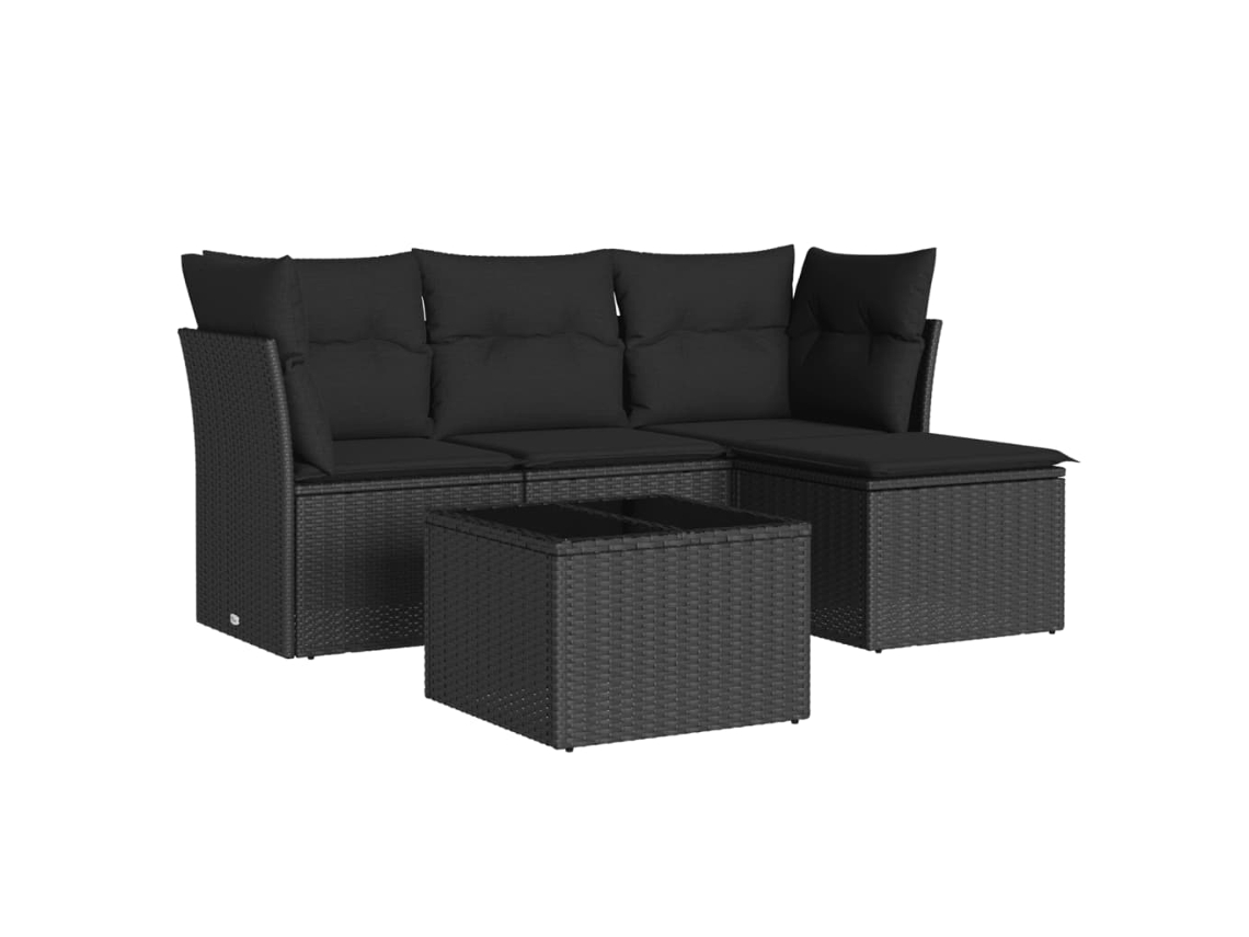 Garden Sofa Set, Garden Sofa Sets Vidaxl Preto Rattan / Vime (n/a)