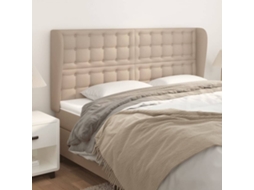 Vidaxl Cabeceira Cama C/ Abas Couro Artif. 203x23x118/128cm Cappuccino