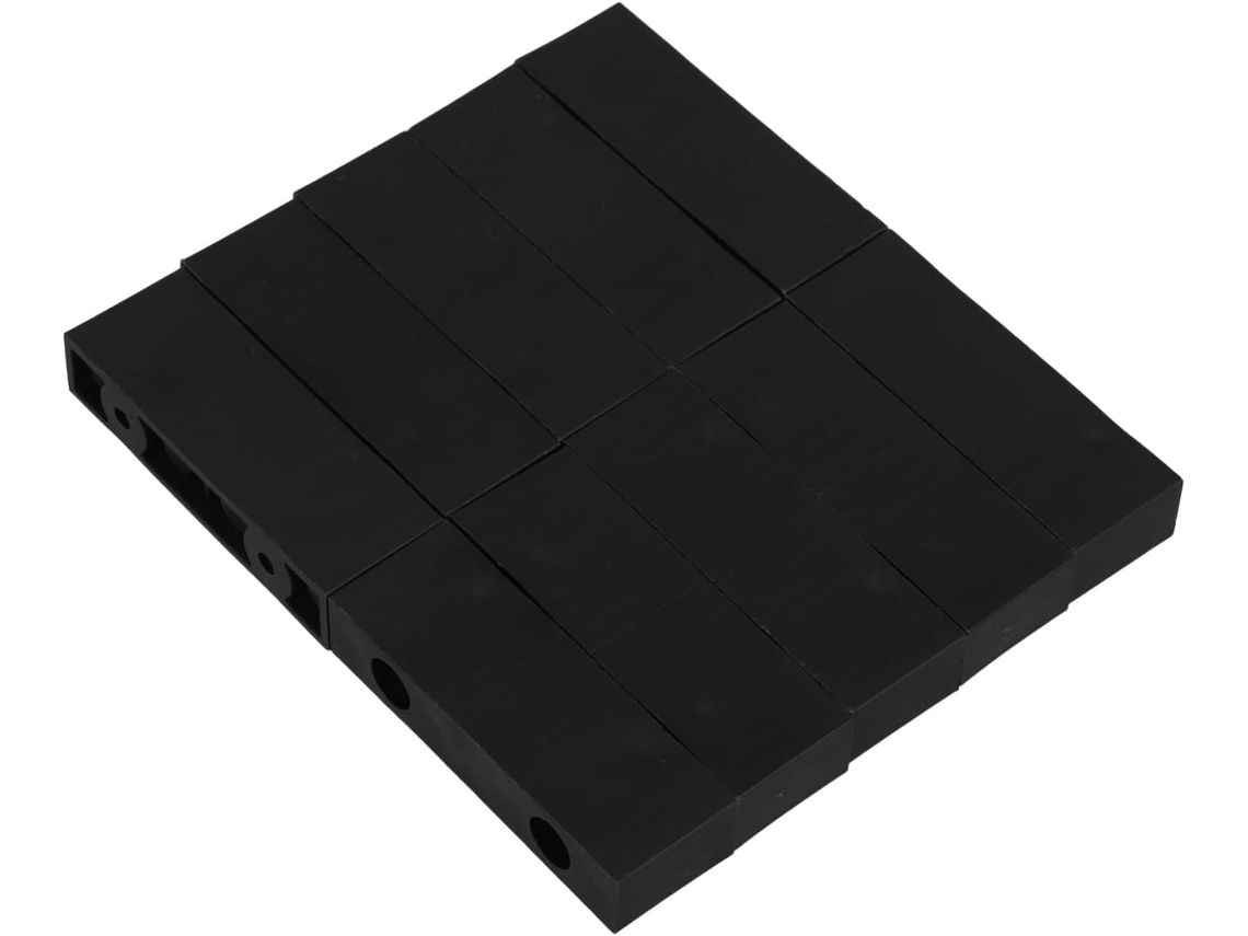 Conjunto De Travas Janelas Correr Baluue, 10 Peças, Plástico Preto, Dois Furos, Batente De 20mm, Suporte À Prova De
