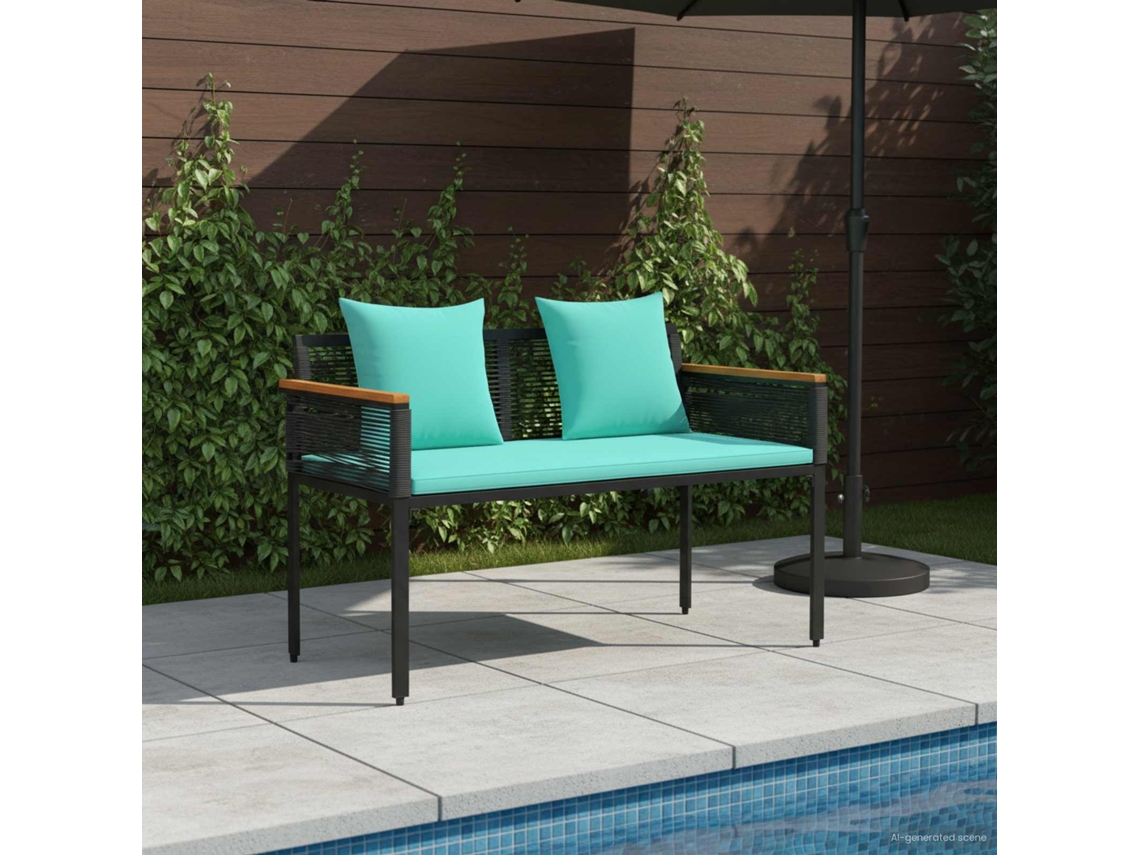 Vidaxl Banco De Exterior 2 -seater 117 X 54 X 74.5 Cm Vime Pe