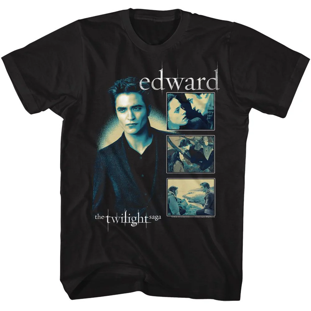 Unisex Adult T-shirt Rockinstone Twilight Movie Edward Multi Scenes Black Sizel
