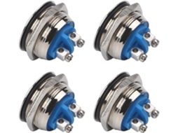 Conjunto De 4 Botões Campainha Metal Autorreparáveis, Fáceis De Instalar Com Fio Prateados