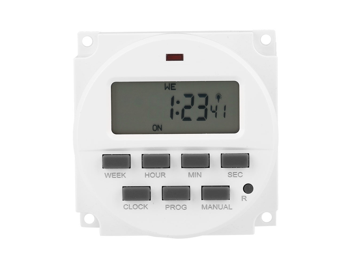 Timer Relé Programável Semanal Lcd Com Bateria Recarregável Sunflare