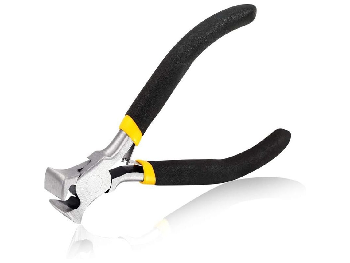 Mini tesoura de corte de 10,2 cm em aço carbono com cabo antiderrapante para unhas, arame e joias.