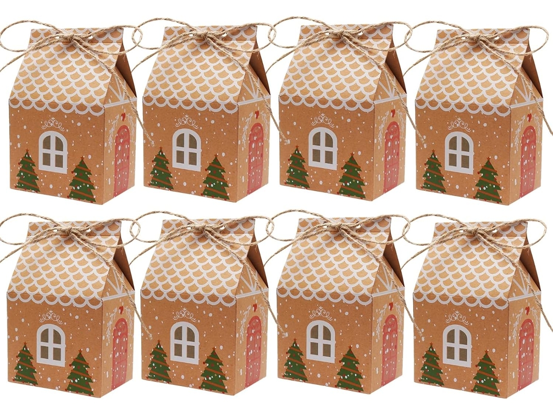 Caixas de Presente de Natal, Caixa de Presente de Natal, Caixa de Presente Pequena para Embalar Doces, Sobremesas e Alimentos (7 x 5 x 10,5 cm)