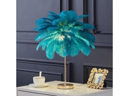 Luminária De Cabeceira Moderna Com Penas Avestruz Brancas, Luminária De Mesa Jantar Para Quarto, Luminária Rosa Gelo