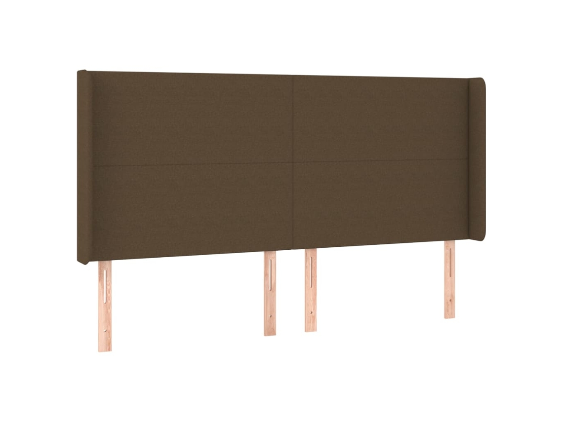Cabeceira com tecido Abas marrom escuro MAISON EXCLUSIVE (163x16x118 cm)