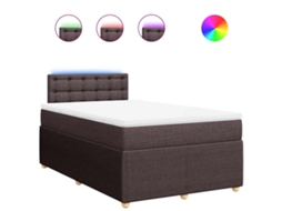 Cama Boxspring com Colchão 120x190 cm Tecido Castanho escuro MAISON EXCLUSIVE