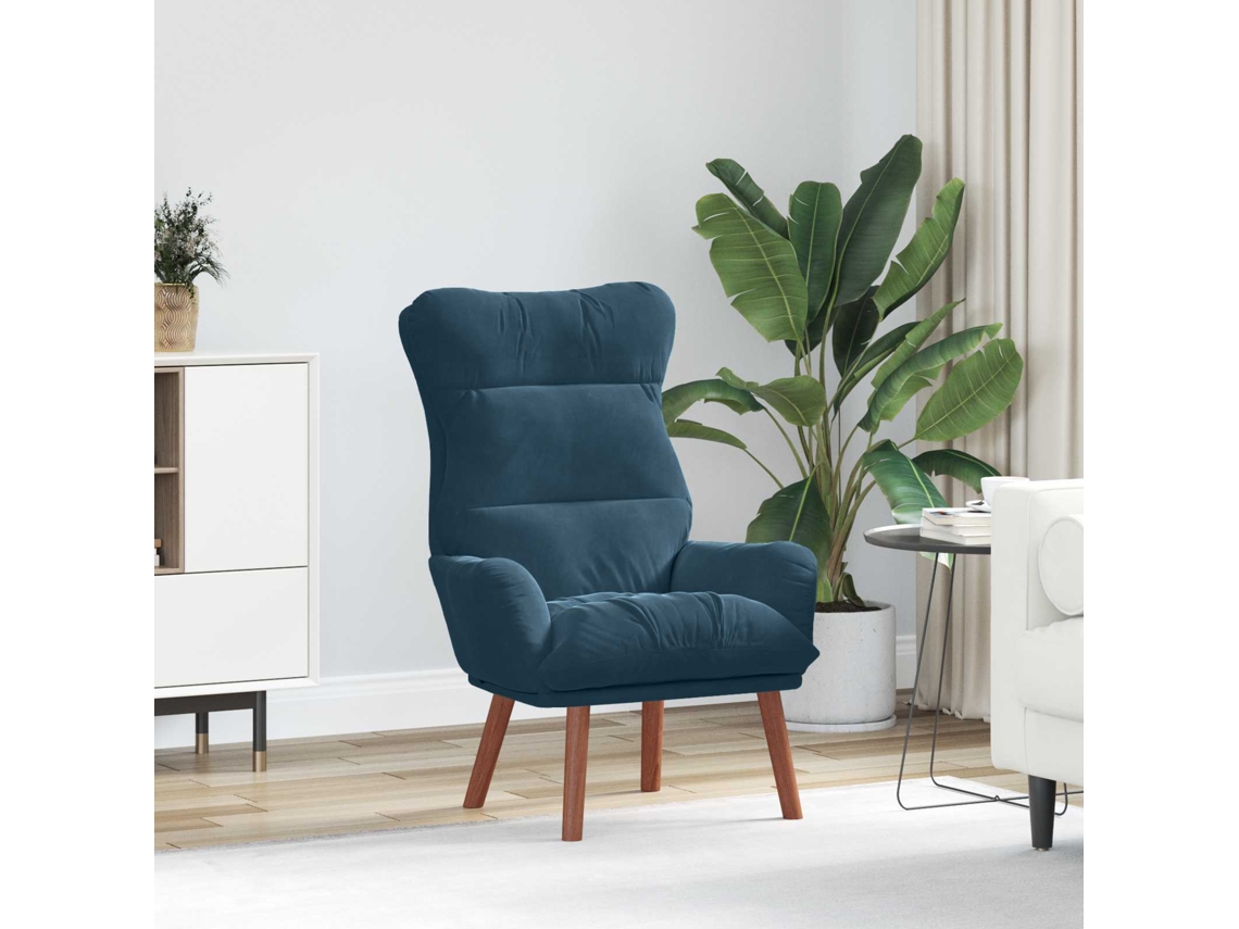 Vidaxl Poltrona Azul 69 X 74 X 93 Cm Veludo