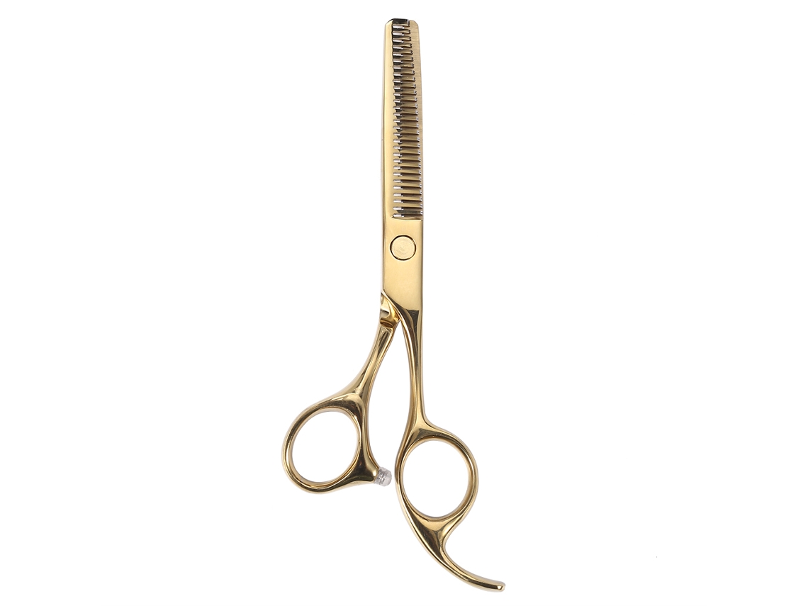 Tesoura profissional para corte de cabelo 2026, ideal para salão de beleza, desbaste, penteados e cabeleireiro, dourada, 5,5 polegadas.