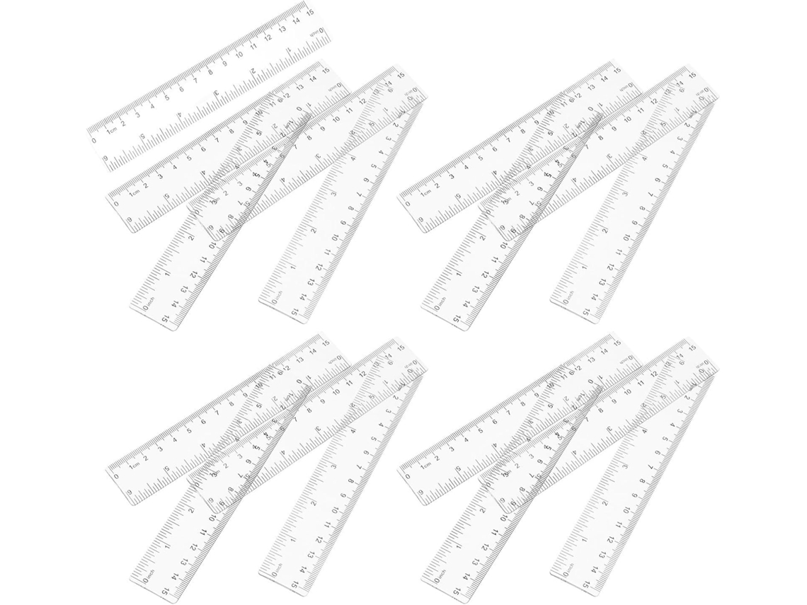 Réguas De Plástico Transparente Heallily, 25 Unidades, Para