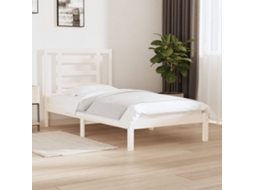 Vidaxl Cama Sem Colchão 90x190 Cm Madeira De Pinho Maciça Branco
