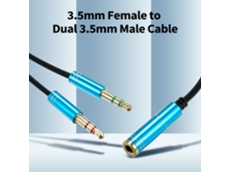 Cabo De Áudio Divisor Y 3.5mm Fêmea Para Duas 3.5mm Trs Macho Para Fone De Ouvido De Jogos Pc