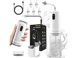 Irrigador Ouvido Branco Recarregável Ipx7 4 Pressões 10 Bicos Limpeza Adultos Crianças ZYBLSSBB
