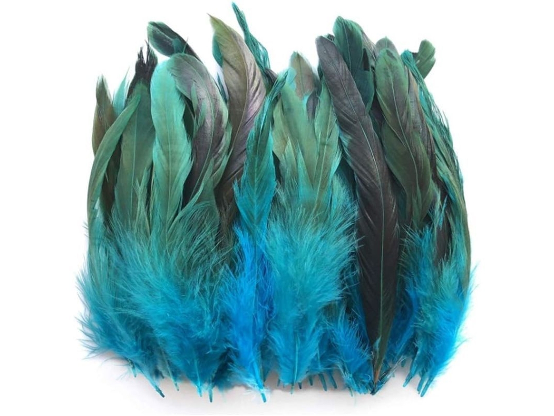 100 Penas De Galo Dyeadas Naturalmente, 15-20cm, Para Manualidades Diy, Decoración De Festa E Lar