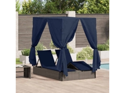 Vidaxl Espreguiçadeira Dupla Preto 205 X 129 X 200 Cm Vime Pe