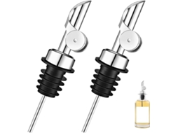 Conjunto De 2 Bicos Dosadores Para Azeite Com Tampas De Fechamento Automático - Adequados Para Garrafas De Azeite, Xarope E Vinagre.