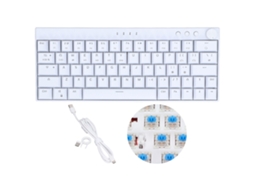 Aetheria teclado Mecânico 64 Teclas Rgb 3 Modos Interruptor Azul Branco Ergonomico Compativel Ios