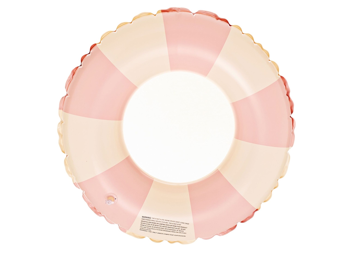 Boia Inflável Infantil Para Piscina, Boia De Piscina Inflável Retrô Em Pvc Com Listras Rosa.