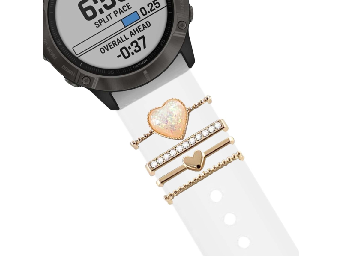 Bracelete Garmin Quatix 3 Pulseira com Adorno Crystal Branco