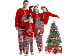 2026 pijamas de Natal Familiares Adultos e Crianças Vermelhos Conjunto de Noite Xmas Xgk Tamanhos 4t Crianças