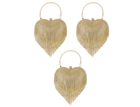 Bolsa De Mulher Noite Forma Coração Dourado (tamanho Único)