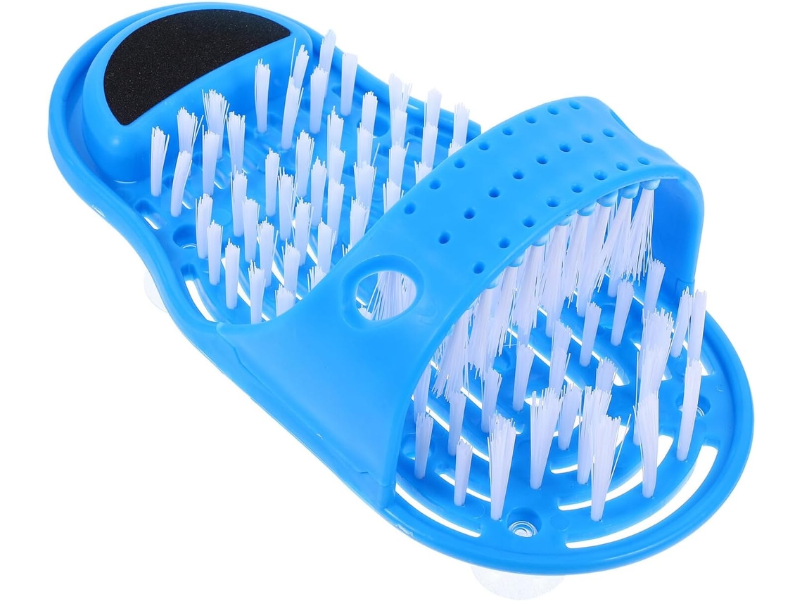 Chinelo De Banho Ibasenice Com Escova Massageadora Esfoliante Para Chuveiro, Limpa Os Dedos Dos Pés E, Ventosas Estáveis