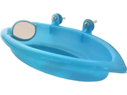 Nova Banheira para Papagaio, para Atividades Ao Ar Livre, com Espelho, Acessórios para Gaiola de Pets, Tigela Suspensa, de Plástico AQUAFORGE