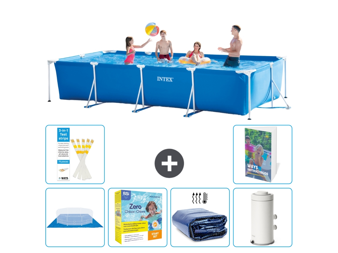 Intex Piscina Com Estrutura Retangular - 450x220x84 Cm - 7-peças S71