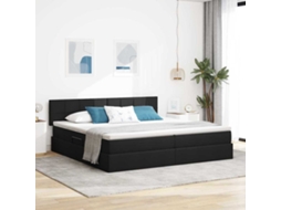 Vidaxl Cama com Arrumação e Colchão com Colchão Preto 200 X 200 Cm