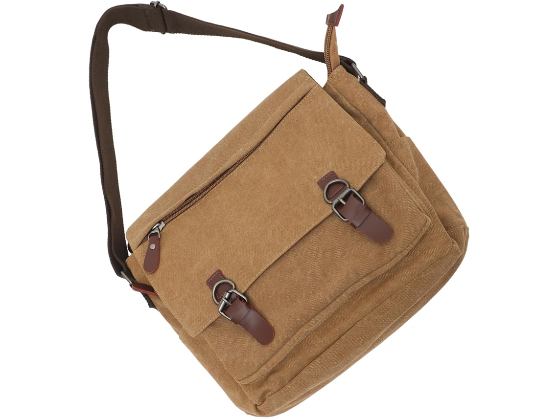 Bolsa De Ombro Masculina Média, Tecido Resistente, Cáqui, Leve, Grande Capacidade, Casual, Para Uso Diário, Ideal Para Estudantes. Gokoco