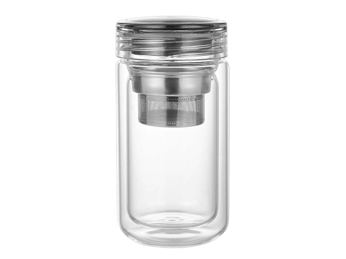 Caneca De Vidro Com Infusor De Chá E Filtro, À Prova De Vazamentos, Grande Capacidade, Resistente Ao Calor, Com Parede Dupla, Ideal Para Casa E Viagen