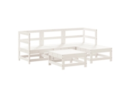 Conjunto de 5 Lounge de Jardim Madeira de Pinho Maciça Branco MAISON EXCLUSIVE